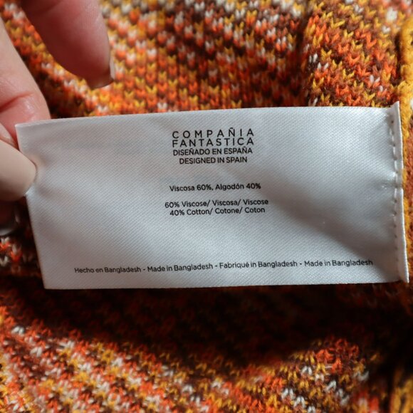 Compania Fantastica Knit Pants‎ Womens Brown Boho Hippie Retro Festival 70's NWT - Picture 4 of 12